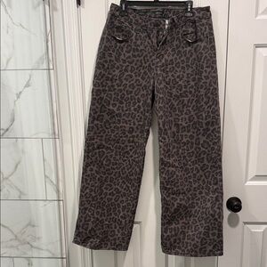 Wild Fable Leopard Print Low Rise Baggy Jeans